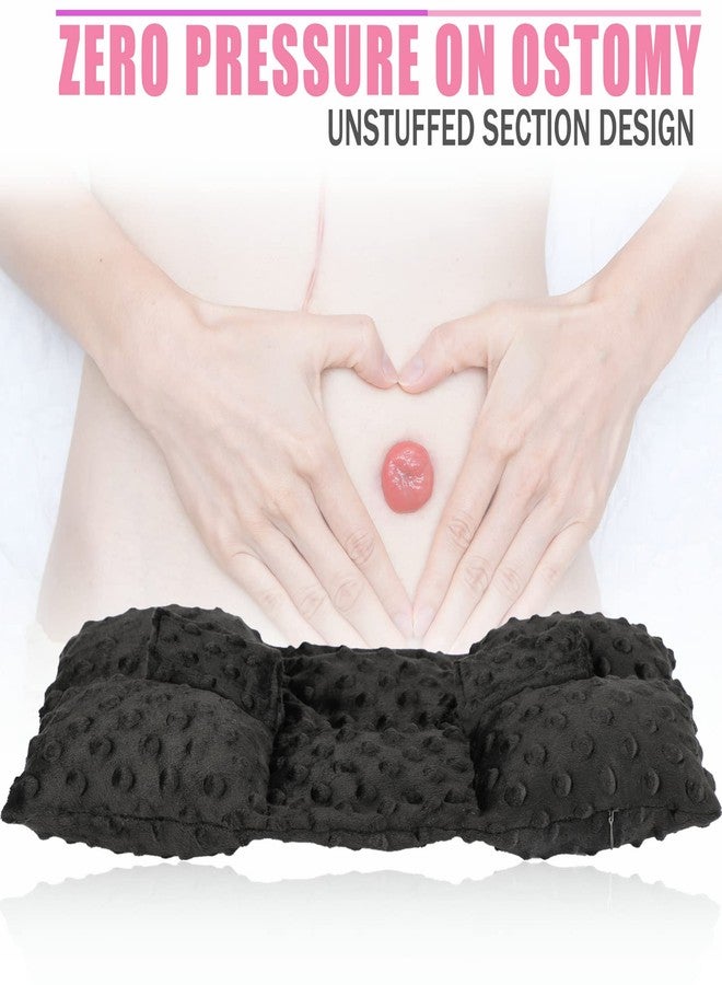 BNRendles Ostomy Seatbelt Pillow, Ostomy Driving Protector, Stoma Shiled Ileostomy Urostomy Riding Guard, No Squeezing, Ostomate Must Have Supplies, Minky Dot Black - Image 3